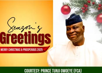 An Industrialist, Prince Owoeye felicitates with Nigerians at Christmas, Preaches Love, Tolerance