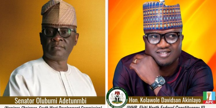 Ekiti Federal Lawmaker, Akinlayo hails Adetunmbi’s Nomination as Chairman, South West Development Commission