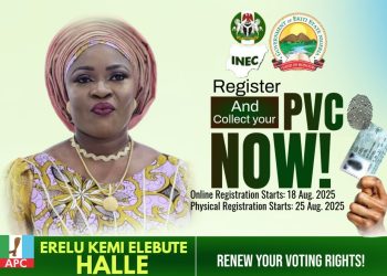APC Stalwart, Erelu Halle urges Citizens participation in Continuous Voters Registration Exercise