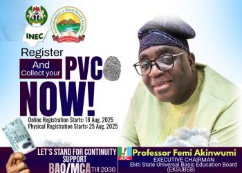 Register and Collect your PVCs, Ekiti SUBEB Chairman, Professor Akinwumi urges Teachers, other Citizens