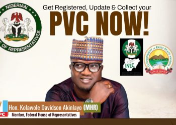 2026 Guber Poll: Ekiti Federal lawmaker, Akinlayo urges Residents to Participate in INEC CVR
