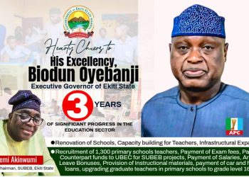 Ekiti SUBEB Boss, Akinwumi Congratulates Oyebanji on 3rd Anniversary, says Initiatives Impactful