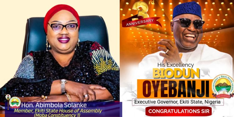 Ekiti Lawmaker, Hon. Solanke Felicitates Gov. Oyebanji on 3rd Anniversary in Office