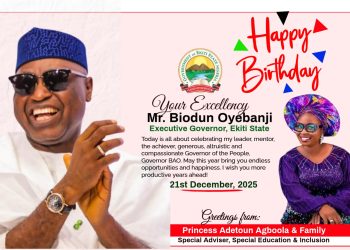 58th Birthday Anniversary: Ekiti Special Adviser, Agboola Eulogizes Governor Oyebanji