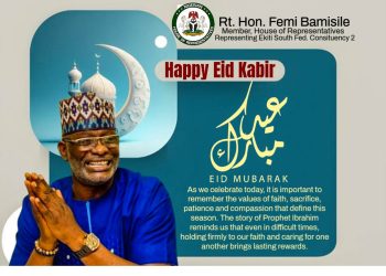 Eid-el-Kabir: Hon. Bamisile felicitates Muslims, Calls for continued prayers, unity and tolerance among Nigerians