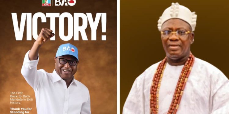Ekiti Monarch, Olukere congratulates Governor Oyebanji, hails APC triumph of Back to back Govt